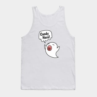 Candy Here! Halloween Funny Ghost for Trick Or Treat Tank Top